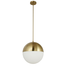 Dainolite DAY-143P-AGB - 3 Light Halogen Pendant, Aged Brass w/ White Opal Glass