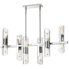 Dainolite SAM-4012HC-PC - 12 Light Horizontal Polished Chrome Chandelier w/ Clear Fluted Glass