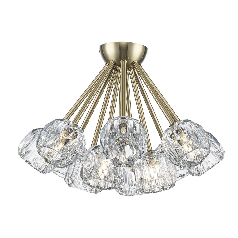 Crystal Court 12 - Light Semi Flush Mount