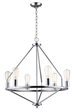 Trans Globe 10866 PC - 6 Lt Chandelier-Diamond Cage-Pc