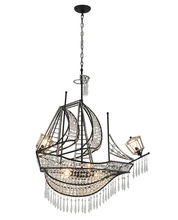 Bethel International KO-59M-BLK - Matte Black Chandelier