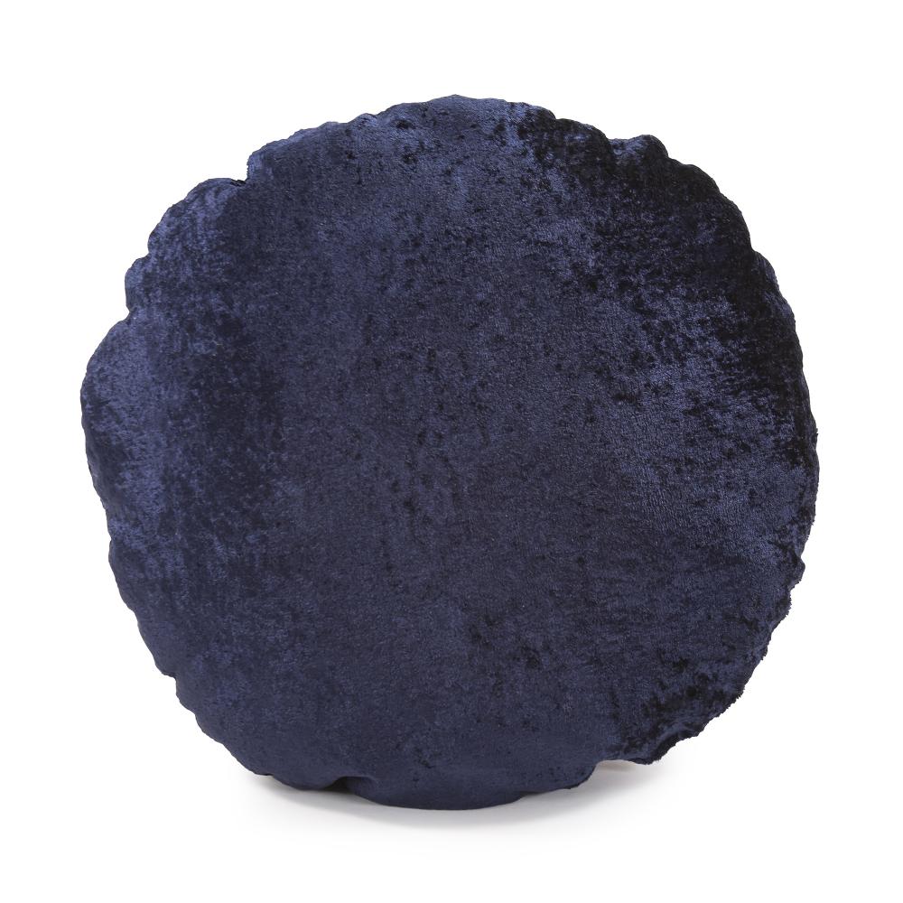 18" Round Pillow Amaron Midnight Crushed Velvet