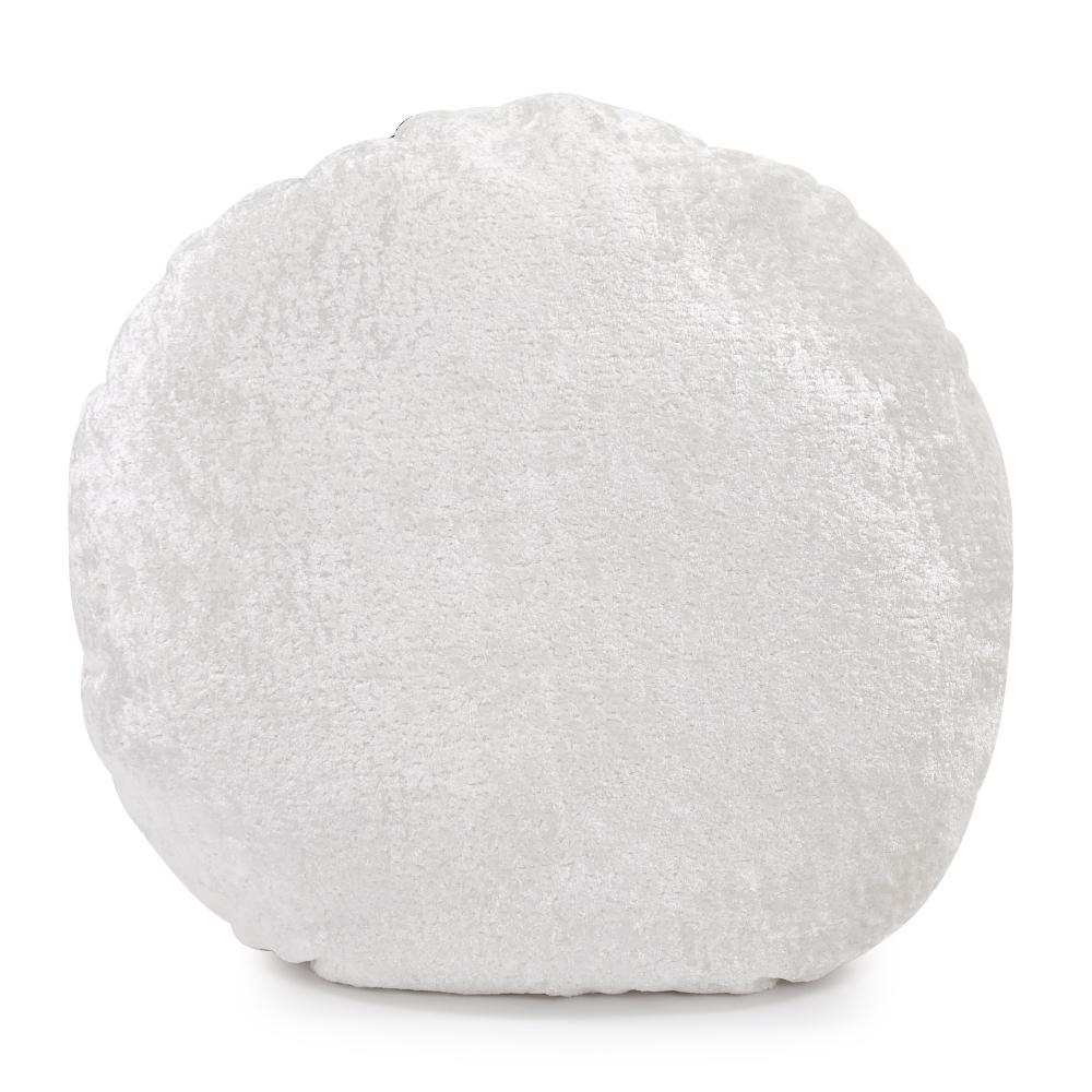 18" Round Pillow Amaron Bone Crushed Velvet