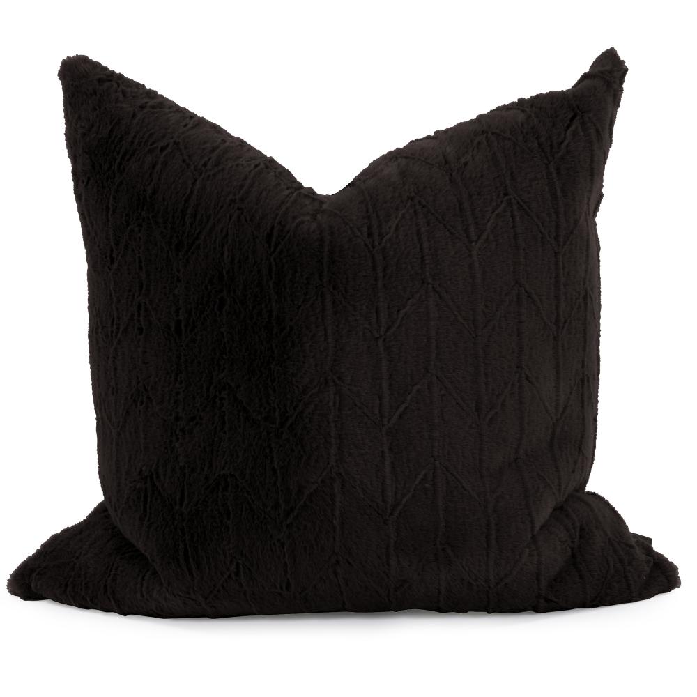 24" x 24" Angora Ebony Pillow - Down Fill