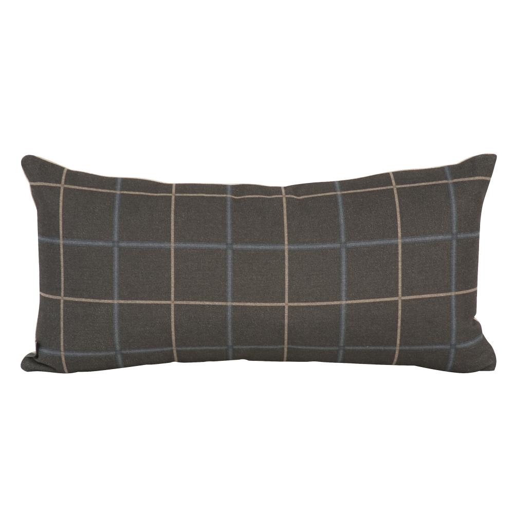 Kidney Pillow Oxford Slate - Poly Insert