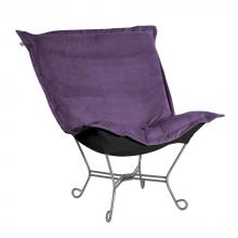 Howard Elliott 500-223 - Scroll Puff Chair Bella Eggplant Titanium Frame