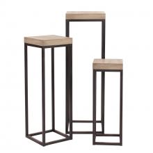 Howard Elliott 83035 - Wood & Metal Pedestals - Set of 3