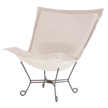 Howard Elliott Q500-463 - Scroll Puff Chair Seascape Sand Titanium Frame