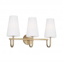 Capital Canada 155231AD-550 - 3-Light Vanity in Aged Brass with Tapered Soft White Glass