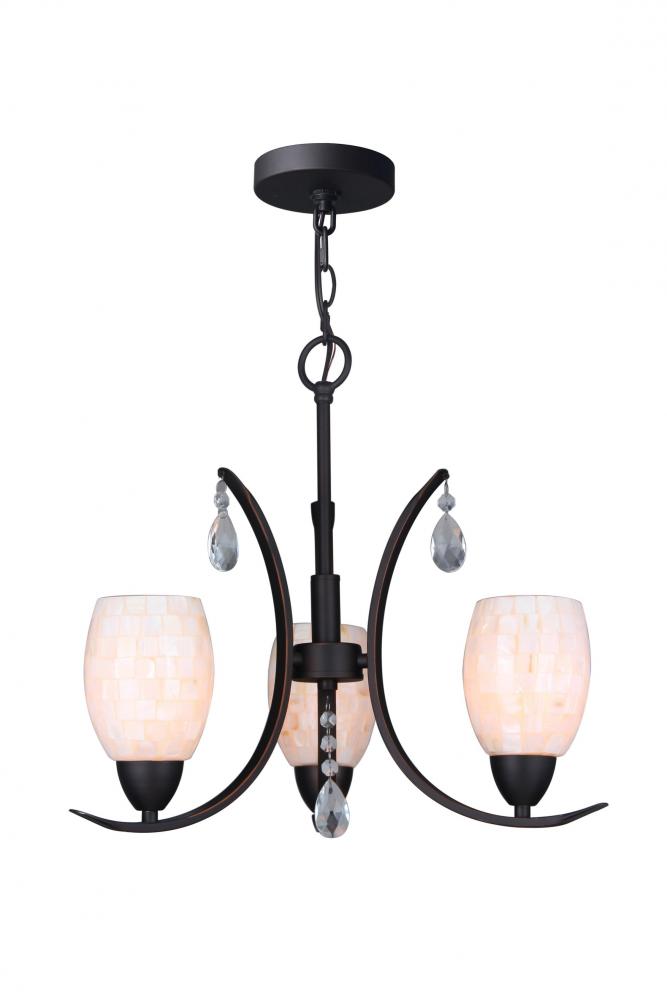 Woodbridge Lighting 15713MEB-C20407 Olivia Pearl 3-light Chandelier