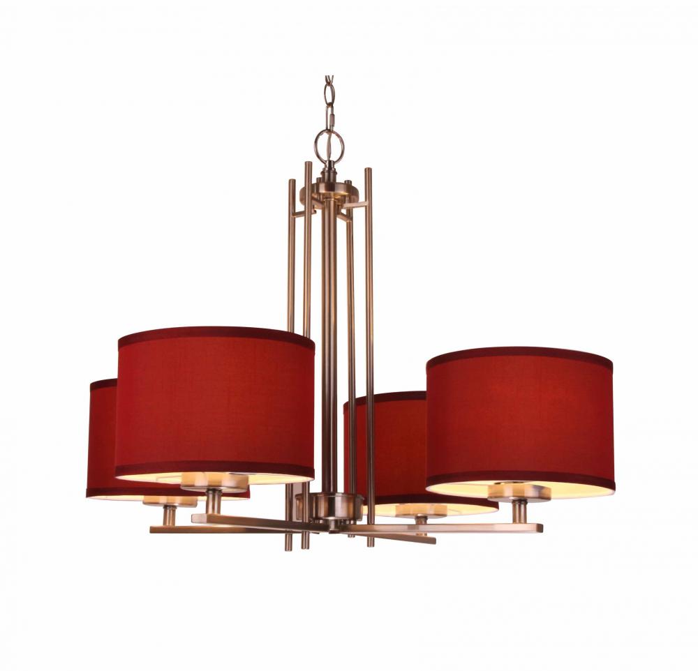 Woodbridge Lighting 15814STN-S10803 Hudson 4-light Fabric Shade Chandelier