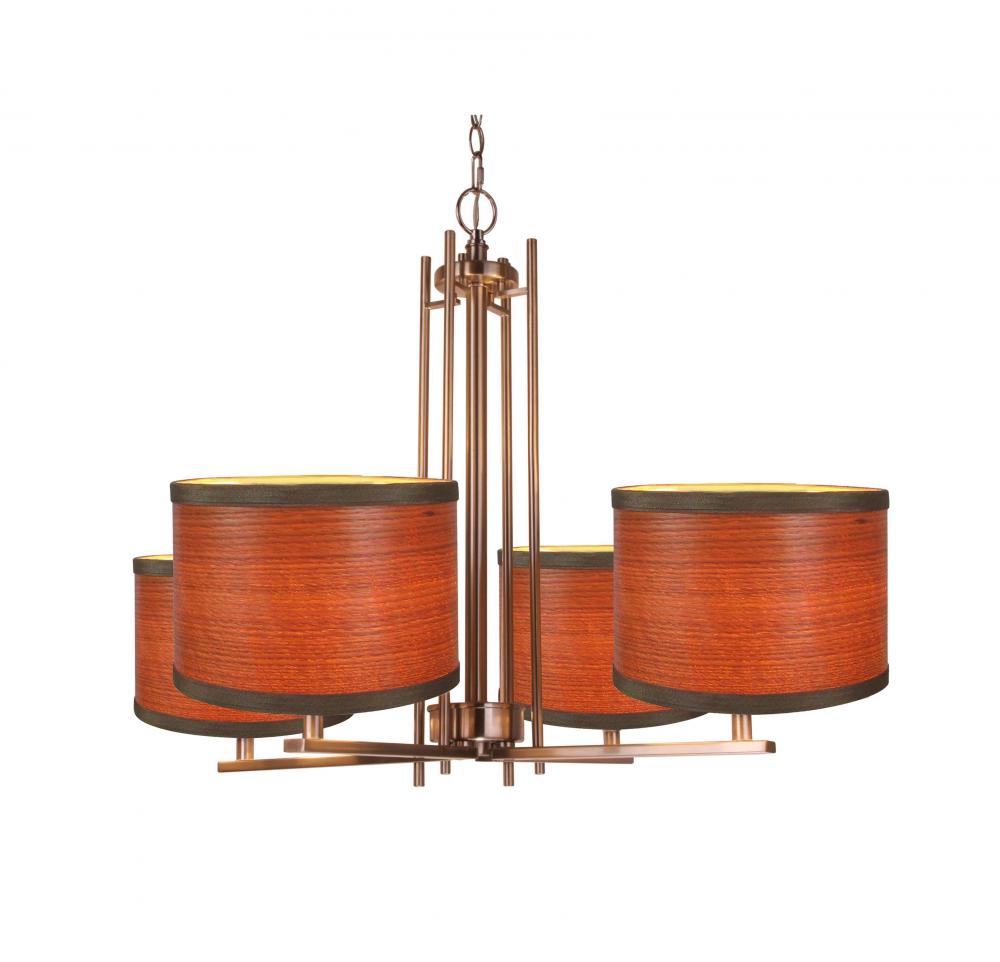 Woodbridge Lighting 15814STN-SV1080B Hudson 4-light Veneer Shade Chandelier