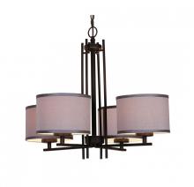 Woodbridge 15814MEB-S10802 - Woodbridge Lighting 15814MEB-S10802 Hudson 4-light Fabric Shade Chandelier