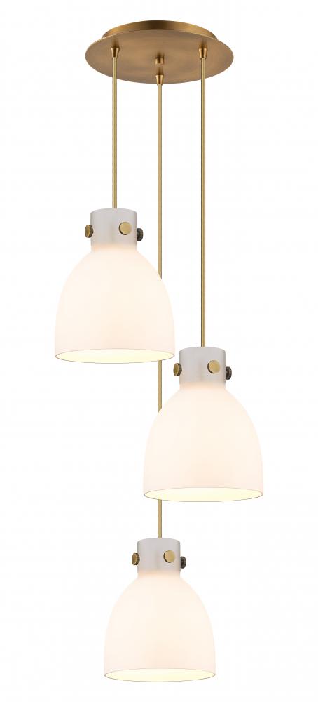 Newton Bell - 3 Light - 16 inch - Brushed Brass - Multi Pendant