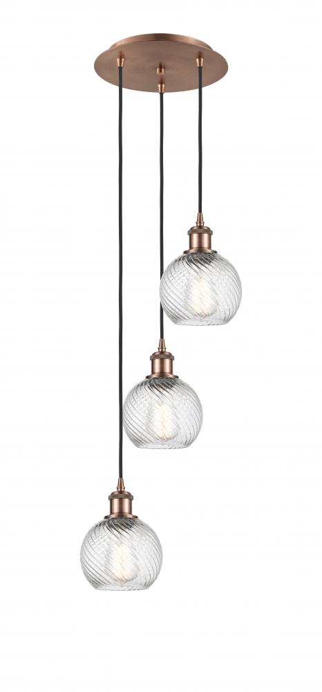 Athens Twisted Swirl 3 Light 16 inch Multi-Pendant