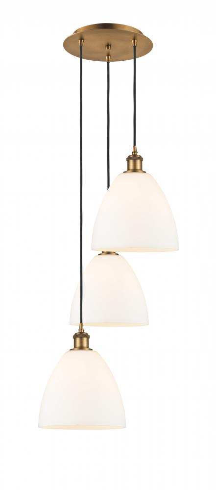 Bristol - 3 Light - 16 inch - Brushed Brass - Cord Hung - Multi Pendant