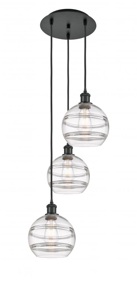 Rochester - 3 Light - 15 inch - Matte Black - Cord hung - Multi Pendant