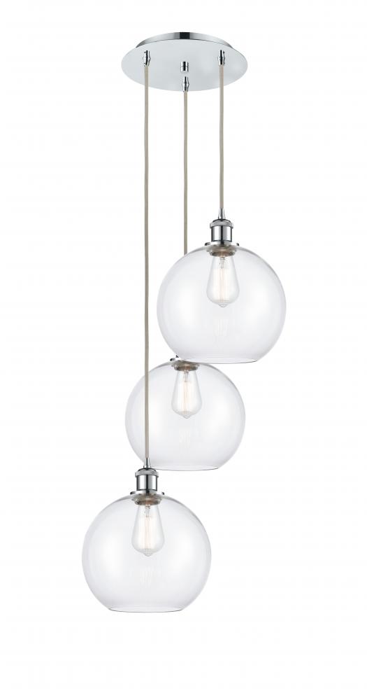 Athens - 3 Light - 17 inch - Polished Chrome - Cord Hung - Multi Pendant