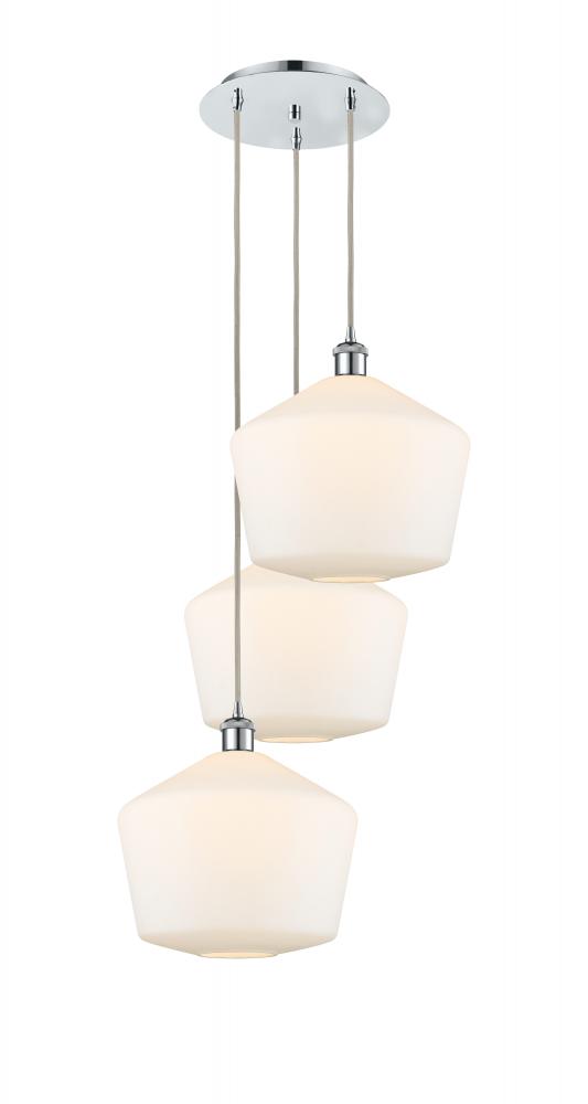 Cindyrella - 3 Light - 19 inch - Polished Chrome - Cord Hung - Multi Pendant