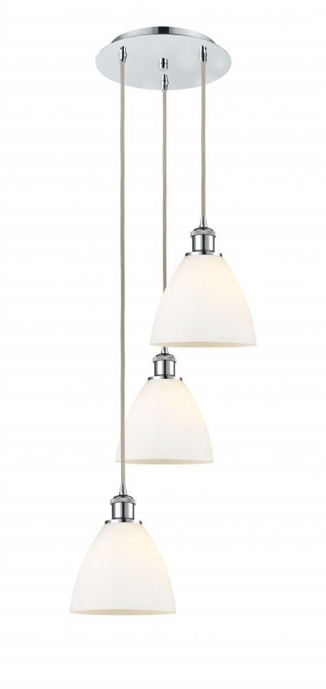 Bristol - 3 Light - 14 inch - Polished Chrome - Cord Hung - Multi Pendant