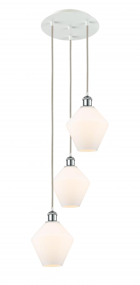 Cindyrella - 3 Light - 15 inch - White Polished Chrome - Cord Hung - Multi Pendant