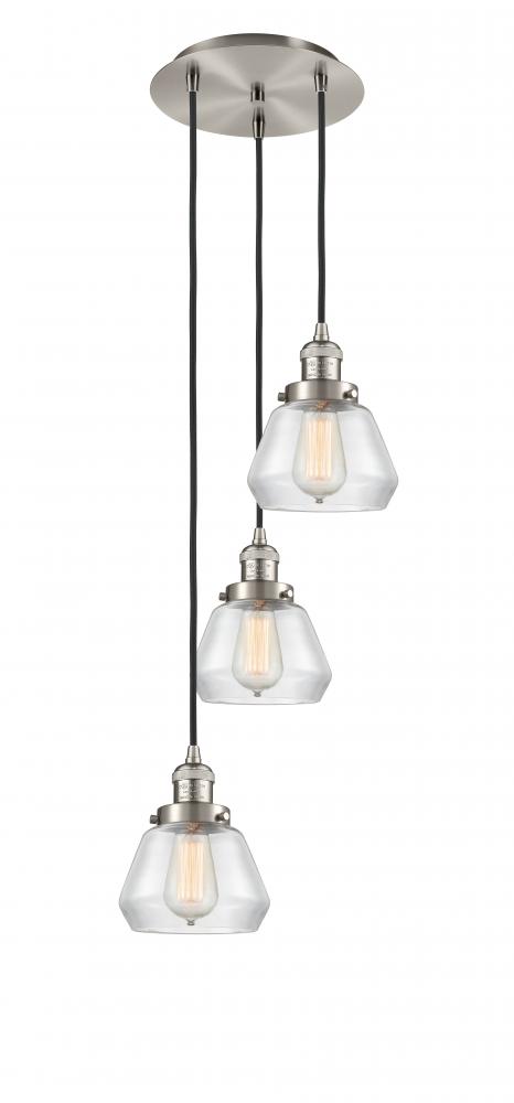 Fulton - 3 Light - 14 inch - Brushed Satin Nickel - Cord hung - Multi Pendant