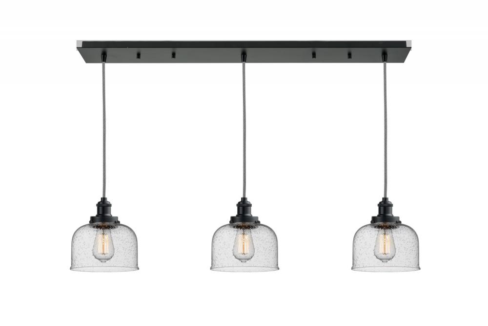 Edison - 3 Light - 36 inch - Matte Black - Cord hung - Linear Pendant