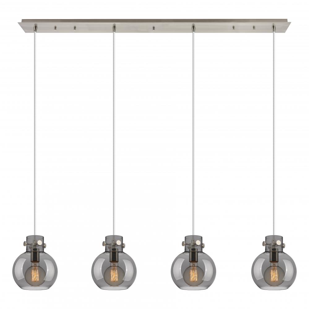 Newton Sphere - 4 Light - 52 inch - Brushed Satin Nickel - Cord hung - Linear Pendant