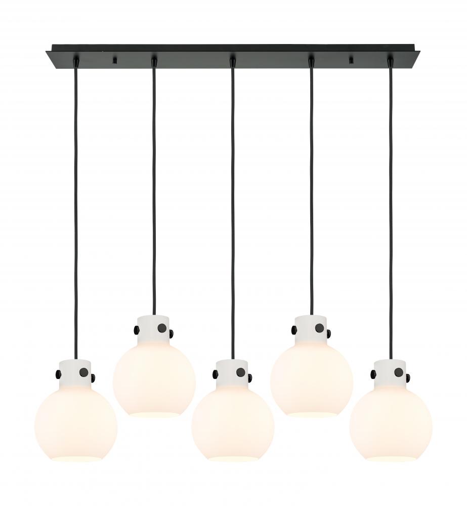 Newton Sphere - 5 Light - 40 inch - Matte Black - Cord hung - Linear Pendant