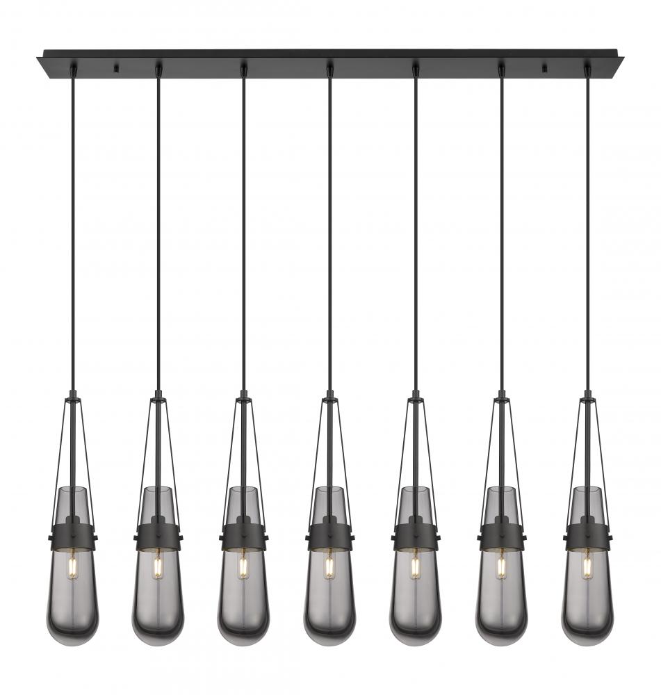 Milan - 7 Light - 48 inch - Matte Black - Linear Pendant