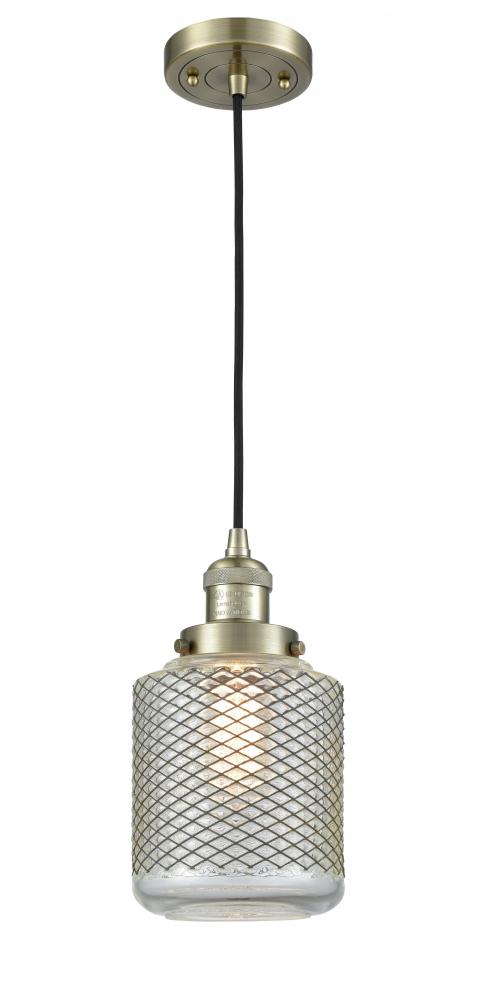 Stanton - 1 Light - 6 inch - Antique Brass - Cord hung - Mini Pendant