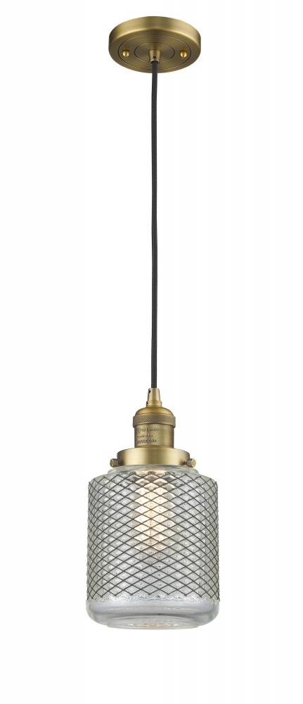 Stanton - 1 Light - 6 inch - Brushed Brass - Cord hung - Mini Pendant