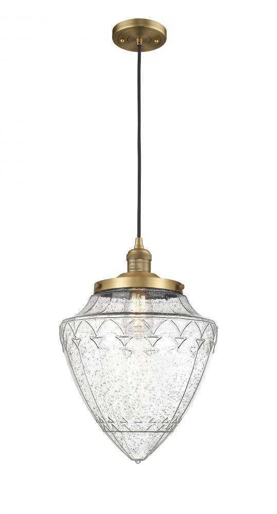 Bullet - 1 Light - 12 inch - Brushed Brass - Cord hung - Mini Pendant