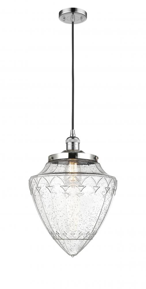 Bullet - 1 Light - 12 inch - Polished Chrome - Cord hung - Mini Pendant