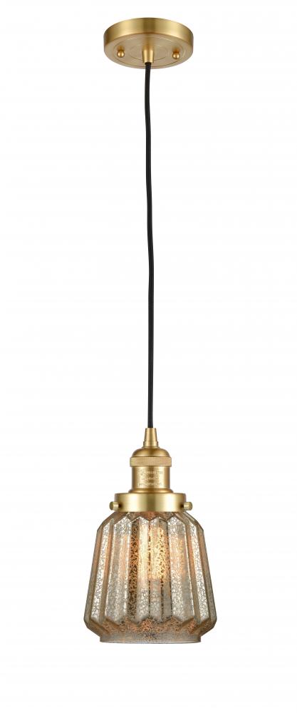 Chatham - 1 Light - 7 inch - Satin Gold - Cord hung - Mini Pendant