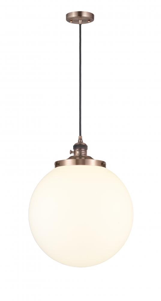 Beacon - 1 Light - 14 inch - Antique Copper - Cord hung - Mini Pendant