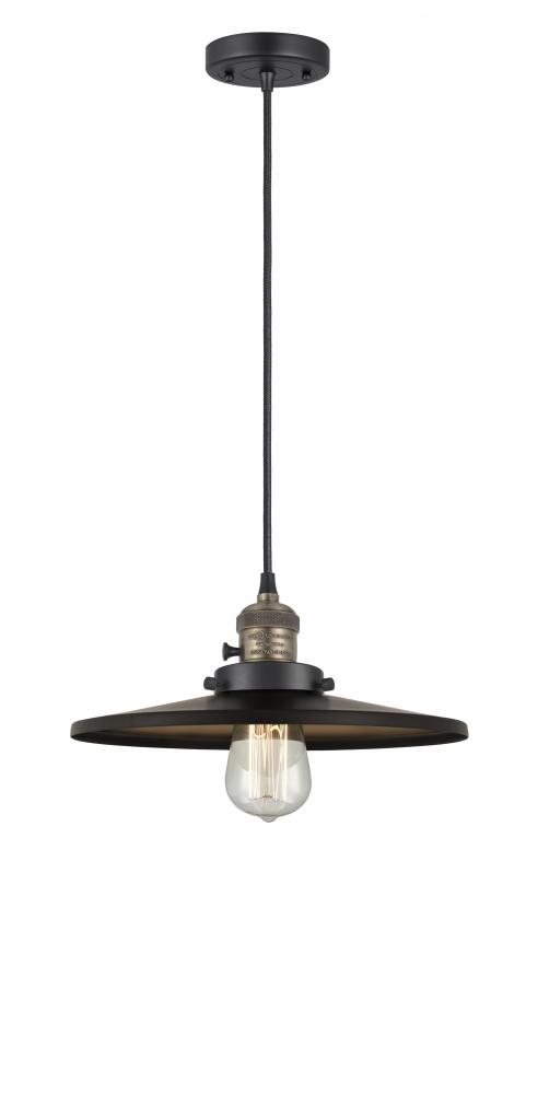 Appalachian - 1 Light - 12 inch - Black Antique Brass - Cord hung - Mini Pendant