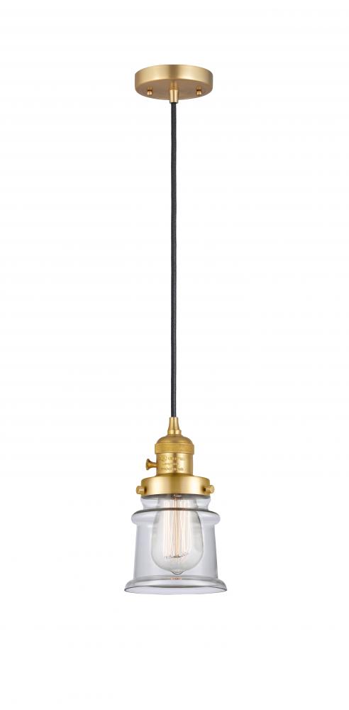 Canton - 1 Light - 5 inch - Satin Gold - Cord hung - Mini Pendant