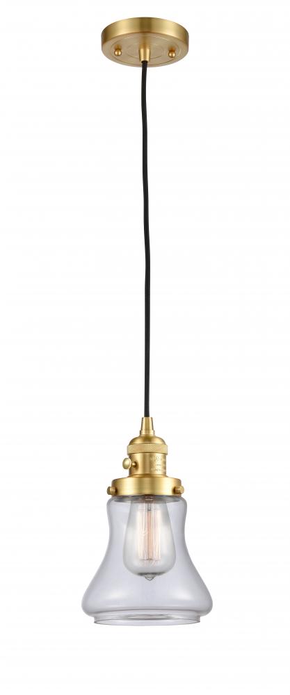 Bellmont - 1 Light - 6 inch - Satin Gold - Cord hung - Mini Pendant