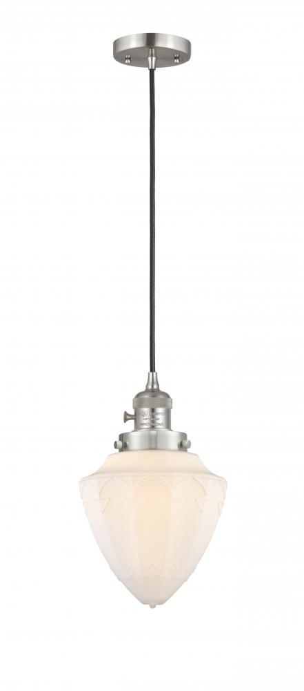 Bullet - 1 Light - 7 inch - Brushed Satin Nickel - Cord hung - Mini Pendant