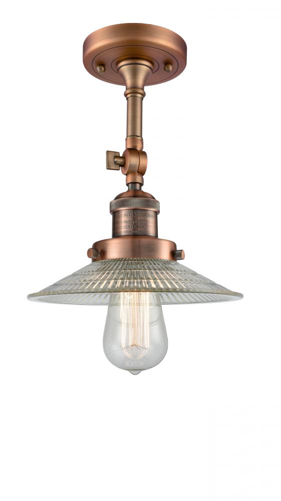 Halophane - 1 Light - 9 inch - Antique Copper - Semi-Flush Mount