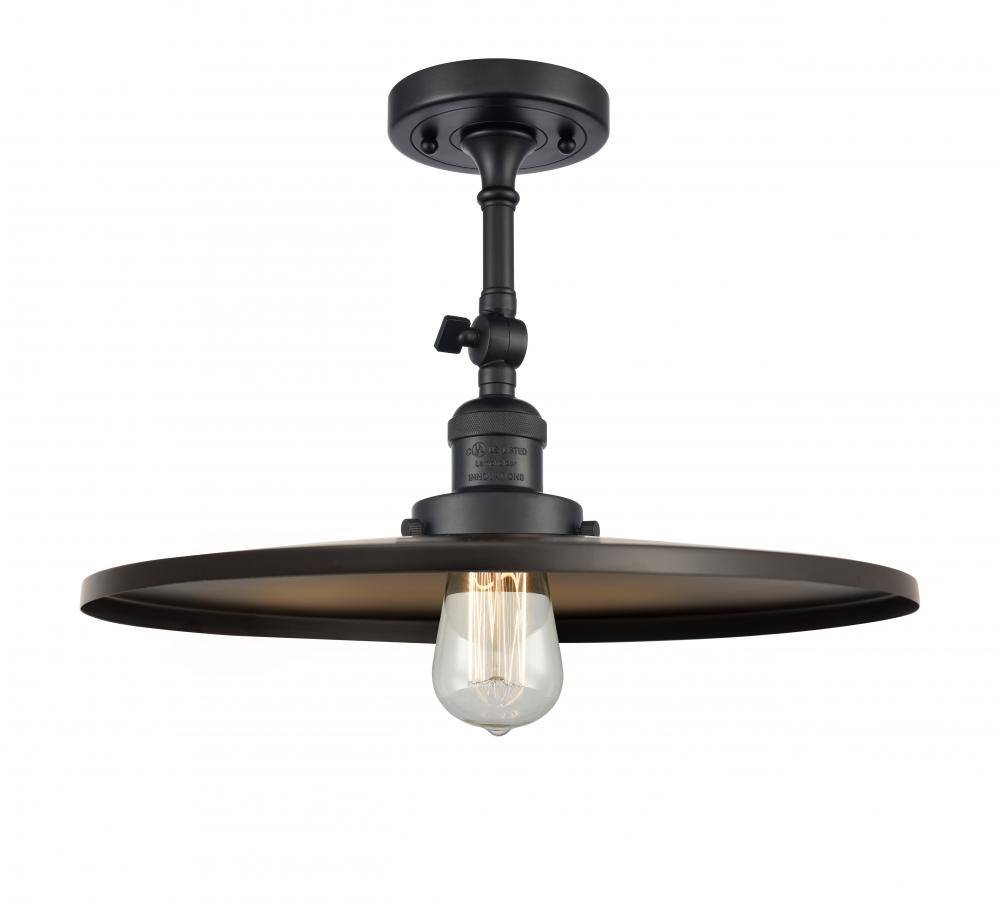 Railroad - 1 Light - 16 inch - Matte Black - Semi-Flush Mount