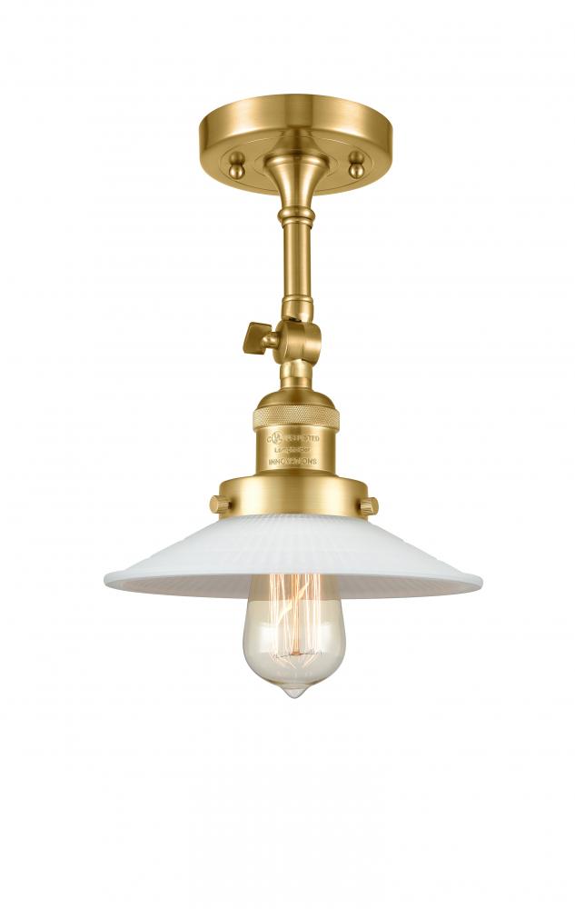 Halophane - 1 Light - 9 inch - Satin Gold - Semi-Flush Mount