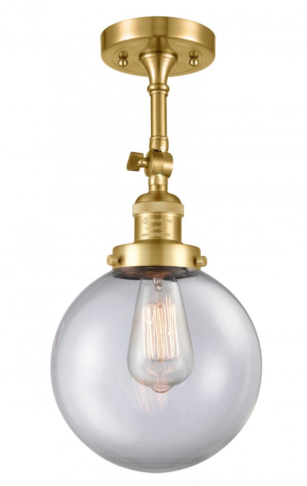 Beacon - 1 Light - 8 inch - Satin Gold - Semi-Flush Mount