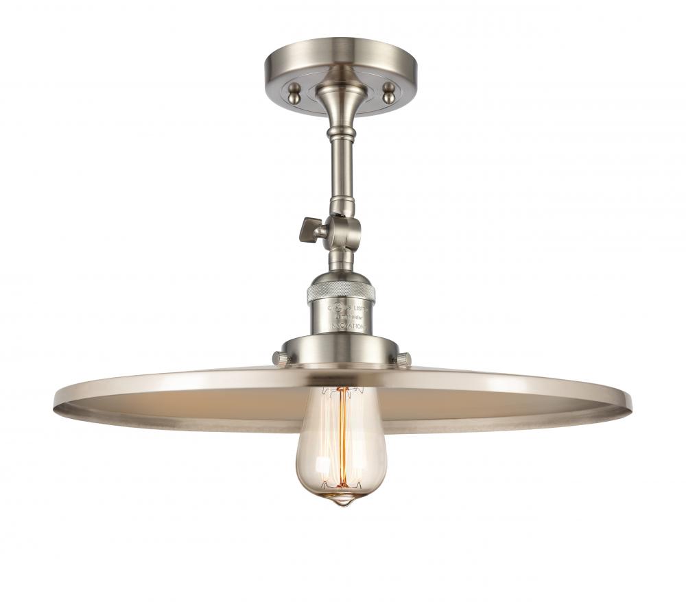 Railroad - 1 Light - 16 inch - Brushed Satin Nickel - Semi-Flush Mount