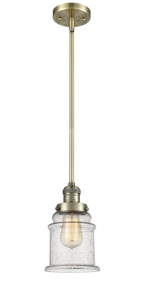 Canton - 1 Light - 7 inch - Antique Brass - Stem Hung - Mini Pendant