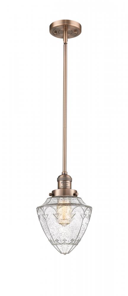 Bullet - 1 Light - 7 inch - Antique Copper - Stem Hung - Mini Pendant