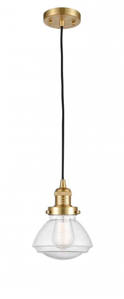 Olean - 1 Light - 7 inch - Satin Gold - Stem Hung - Mini Pendant