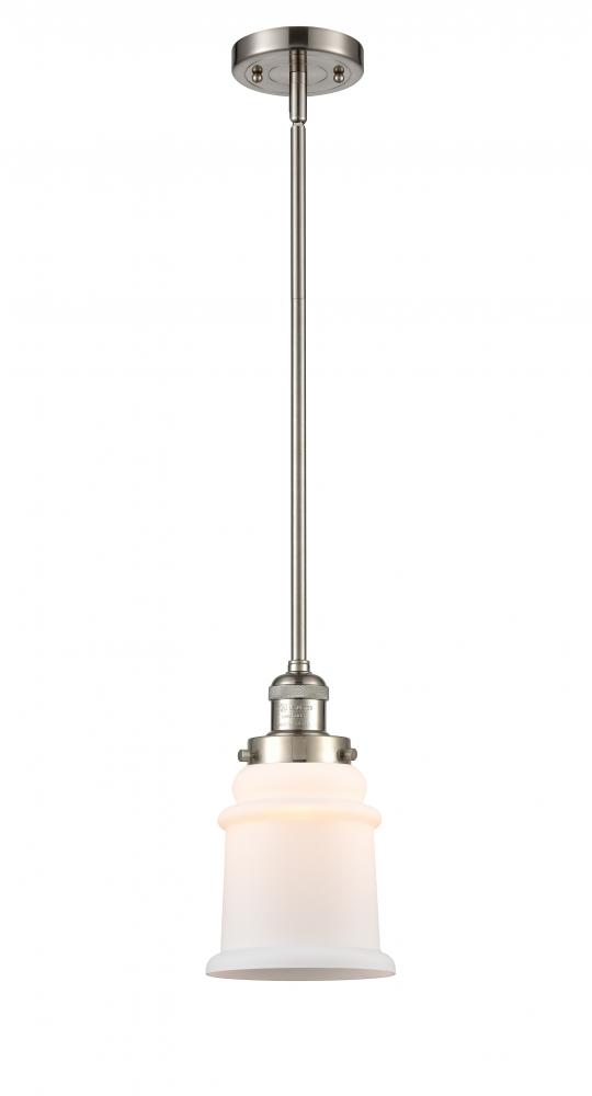 Canton - 1 Light - 7 inch - Brushed Satin Nickel - Stem Hung - Mini Pendant