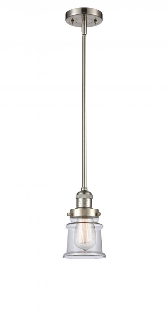 Canton - 1 Light - 5 inch - Brushed Satin Nickel - Stem Hung - Mini Pendant